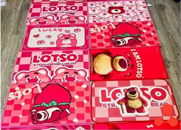 THẢM LAU CHÂN VUÔNG HÌNH GẤU LOTSO 60X40CM