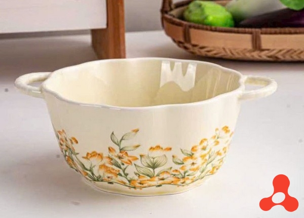 TÔ SỨ 2 QUAI HOẠ TIẾT 13CM