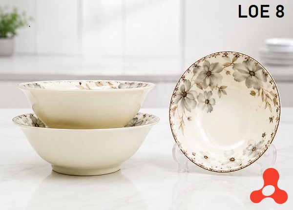 TÔ SỨ LOE HOA DỪA NÂU SIZE 8 - 20cm (T50)