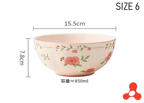 TÔ SỨ TRẮNG HỌA TIẾT HÌNH HOA SIZE 6 - 15CM