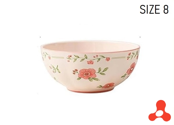 TÔ SỨ TRẮNG HỌA TIẾT HÌNH HOA SIZE 8 - 20CM