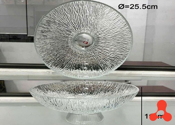 TÔ THUỶ TINH 25CM DELI CÓ CHÂN EX6001-10BL1