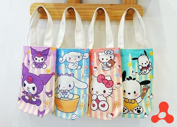 TÚI ĐỰNG LY HỌA TIẾT HOẠT HÌNH THỜI TRANG