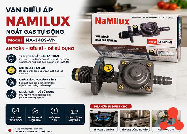 VAN ĐIỀU ÁP NGẮT GAS TỰ ĐỘNG NAMILUX NA-340S