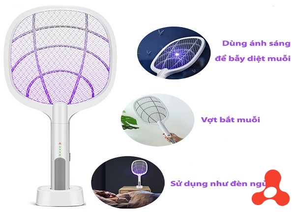 VỢT MUỖI KIÊM ĐÈN BẮT MUỖI THÔNG MINH 2IN1