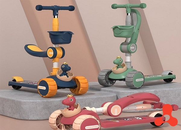 XE TRƯỢT SCOOTER KHỦNG LONG 2in1 CHO BÉ